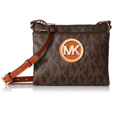 michael kors fulton large crossbody brown|michael kors fulton crossbody handbag.